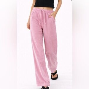 BDG Pink Corduroy Wide-Leg Pants